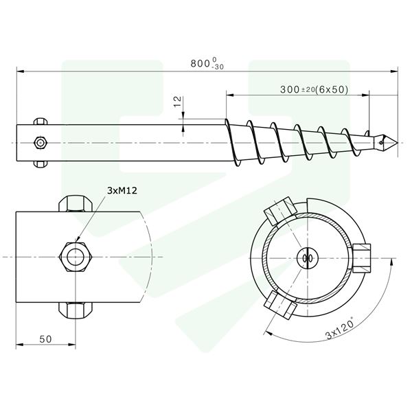 NUT-3 M16 76x2,6x800