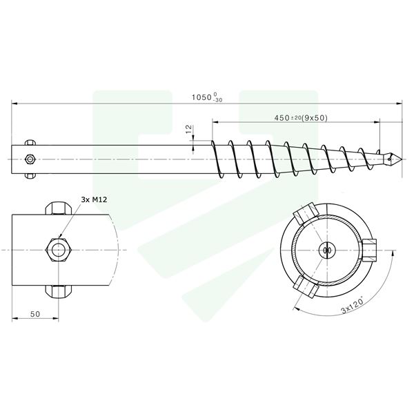 NUT-3 M16 76x2,6x1050